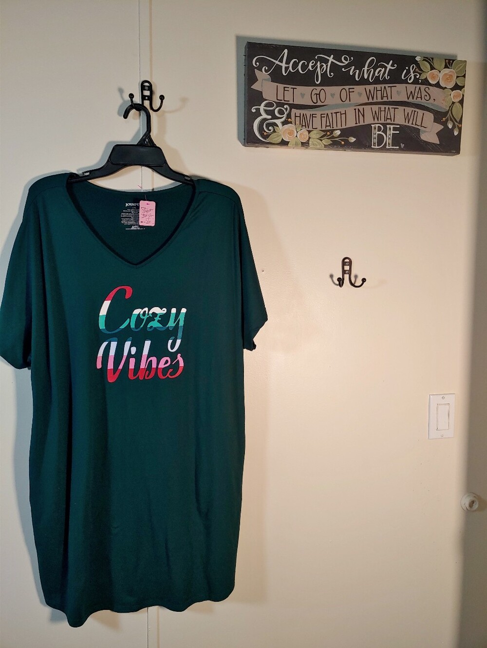 Like New Joyspun Large- Extra Large Super Comfy Green Cozy Vibes Night Shirt